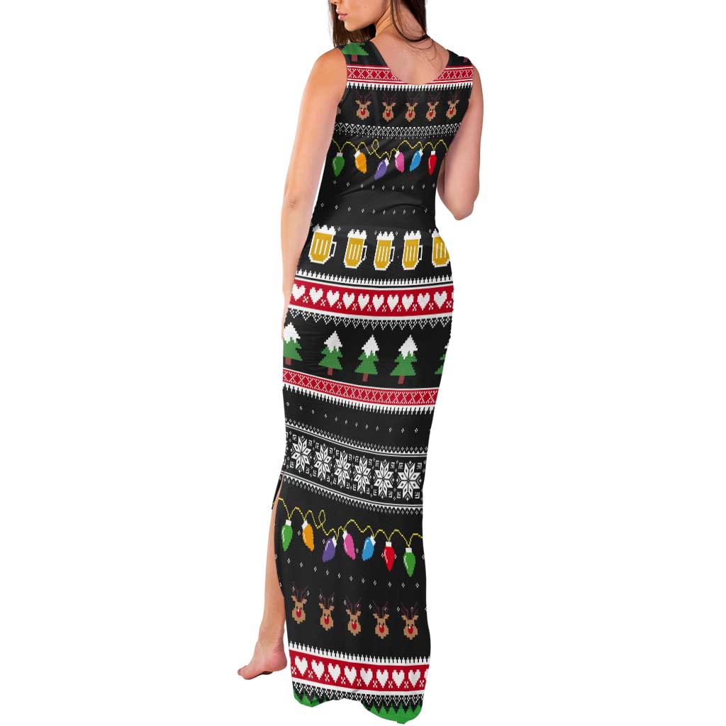 Ho Ho Ho Hold My Beer Santa African Tank Maxi Dress Laugh With Beer On Christmas - Wonder Print Shop