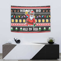Ho Ho Ho Hold My Beer Santa African Tapestry Laugh With Beer On Christmas - Wonder Print Shop