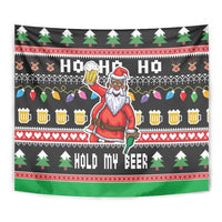 Ho Ho Ho Hold My Beer Santa African Tapestry Laugh With Beer On Christmas - Wonder Print Shop