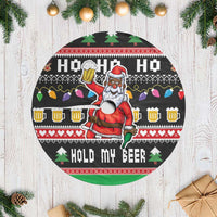 Ho Ho Ho Hold My Beer Santa African Tree Skirt Laugh With Beer On Christmas - Wonder Print Shop