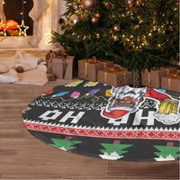 Ho Ho Ho Hold My Beer Santa African Tree Skirt Laugh With Beer On Christmas - Wonder Print Shop