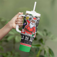 Ho Ho Ho Hold My Beer Santa African Tumbler With Handle Laugh With Beer On Christmas - Wonder Print Shop