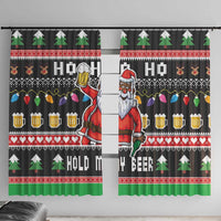 Ho Ho Ho Hold My Beer Santa African Window Curtain Laugh With Beer On Christmas - Wonder Print Shop