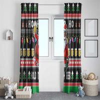 Ho Ho Ho Hold My Beer Santa African Window Curtain Laugh With Beer On Christmas - Wonder Print Shop