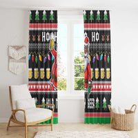 Ho Ho Ho Hold My Beer Santa African Window Curtain Laugh With Beer On Christmas - Wonder Print Shop