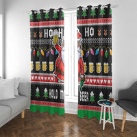 Ho Ho Ho Hold My Beer Santa African Window Curtain Laugh With Beer On Christmas - Wonder Print Shop