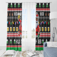 Ho Ho Ho Hold My Beer Santa African Window Curtain Laugh With Beer On Christmas - Wonder Print Shop