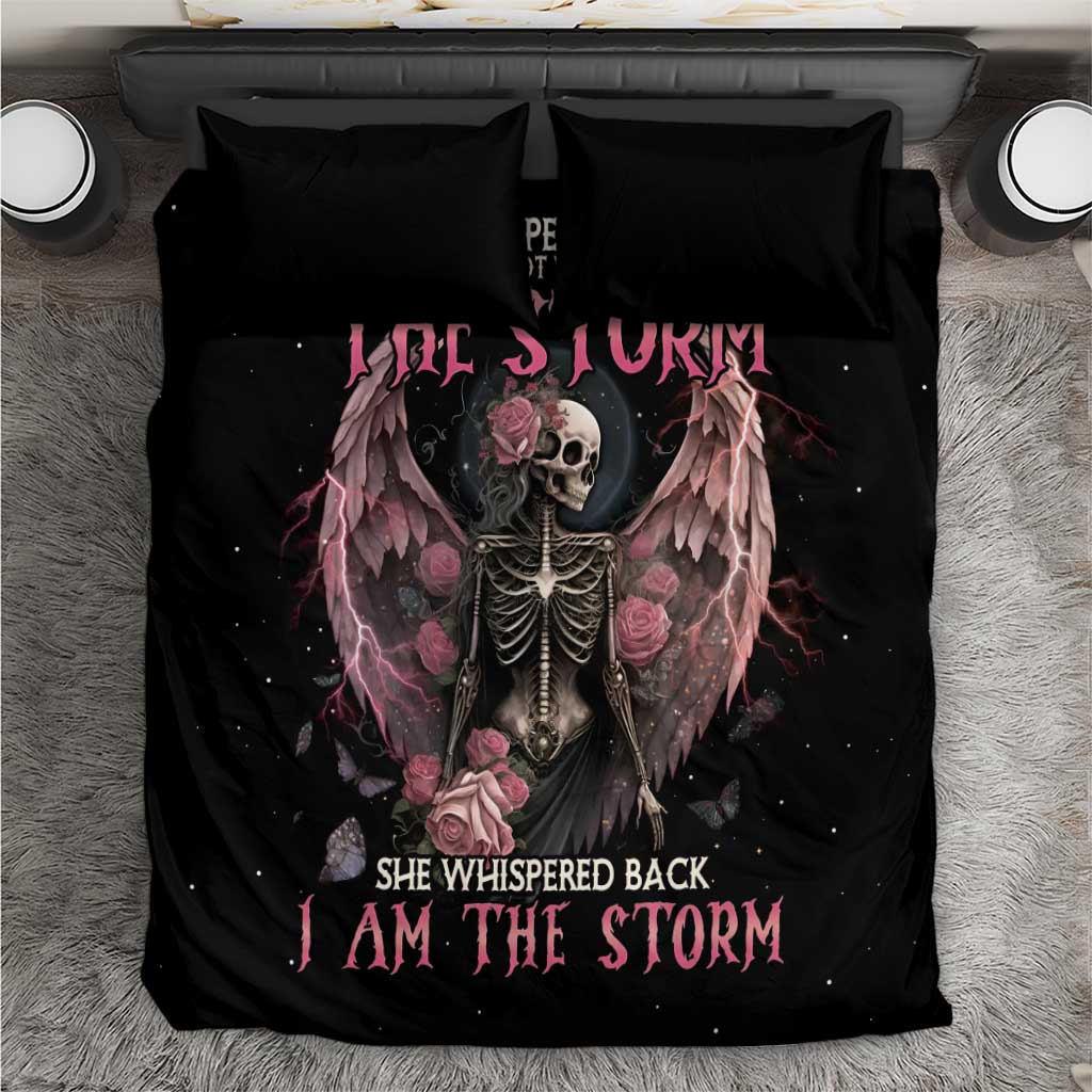 I Am The Storm Skeleton Roses Wings Bedding Set Skull Art - Wonder Print Shop