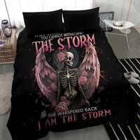 I Am The Storm Skeleton Roses Wings Bedding Set Skull Art - Wonder Print Shop