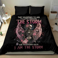 I Am The Storm Skeleton Roses Wings Bedding Set Skull Art - Wonder Print Shop