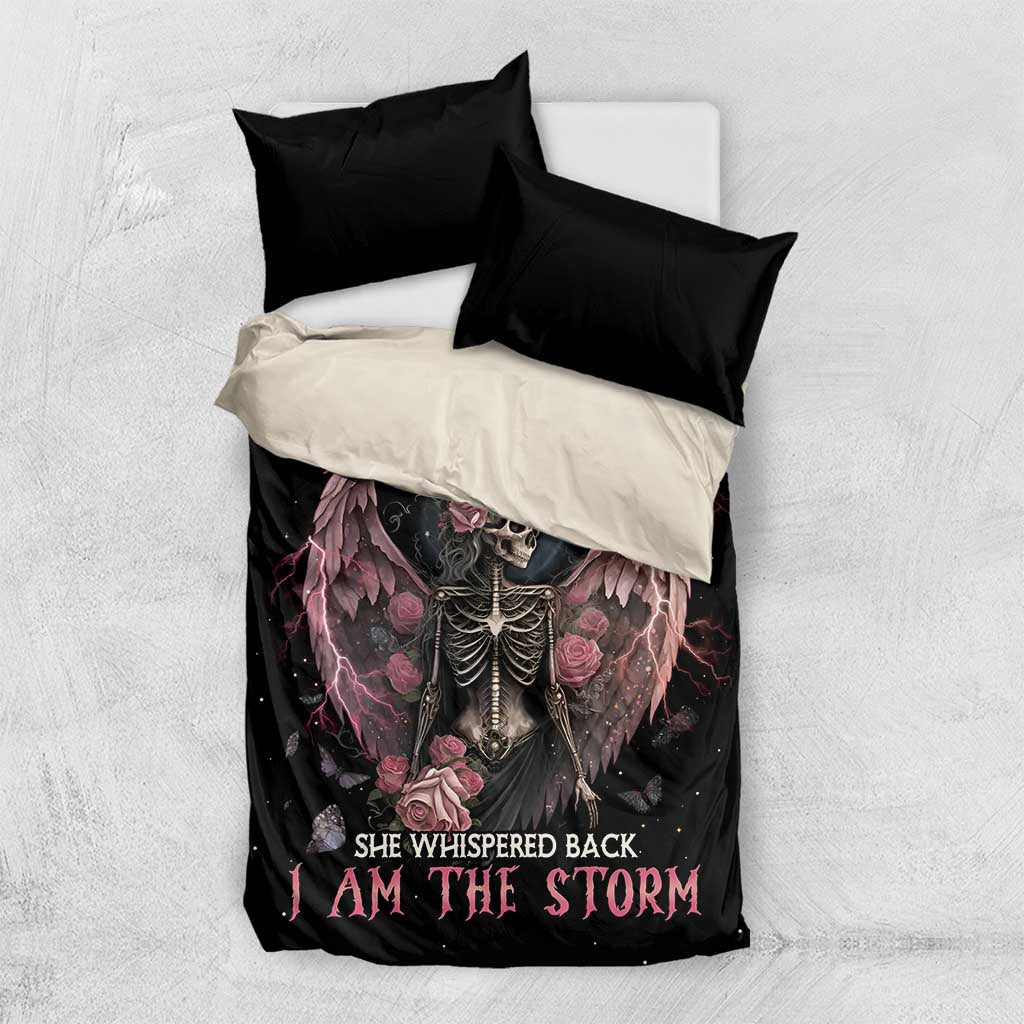 I Am The Storm Skeleton Roses Wings Bedding Set Skull Art - Wonder Print Shop
