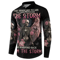 I Am The Storm Skeleton Roses Wings Button Sweatshirt Skull Art - Wonder Print Shop