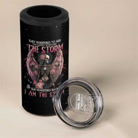 I Am The Storm Skeleton Roses Wings 4 in 1 Can Cooler Tumbler Skull Art - Wonder Print Shop