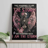 I Am The Storm Skeleton Roses Wings Canvas Wall Art Skull Art - Wonder Print Shop