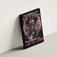 I Am The Storm Skeleton Roses Wings Canvas Wall Art Skull Art - Wonder Print Shop