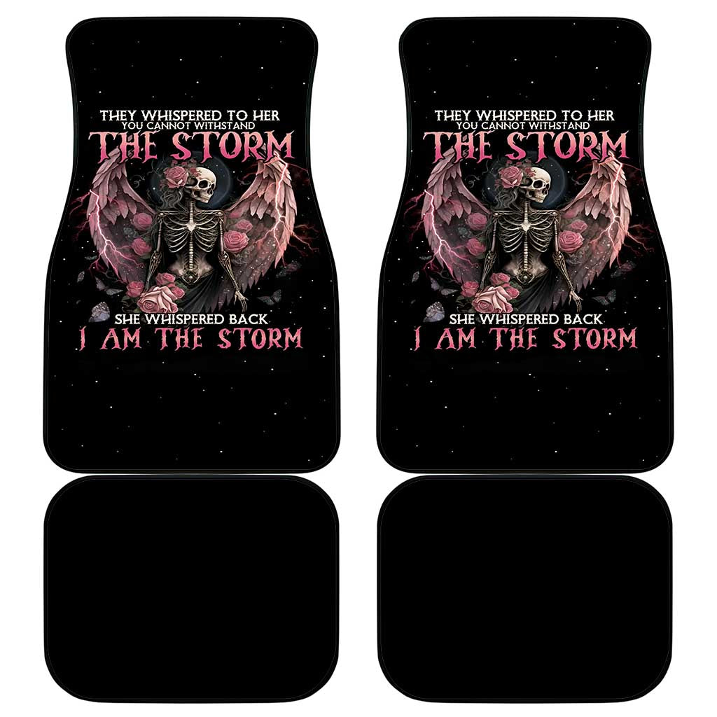 I Am The Storm Skeleton Roses Wings Car Mats Skull Art - Wonder Print Shop