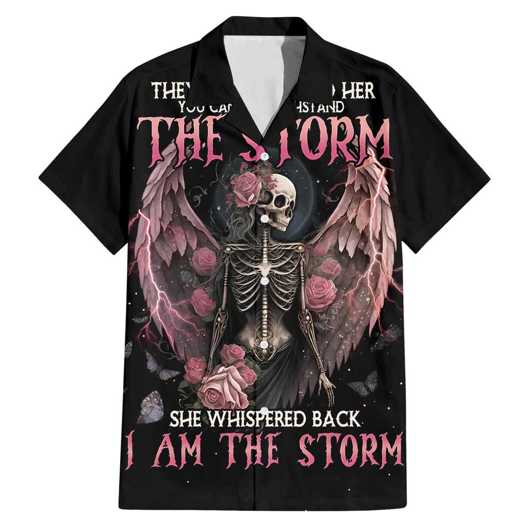 I Am The Storm Skeleton Roses Wings Family Matching Mermaid Dress and Hawaiian Shirt Skull Art - Wonder Print Shop