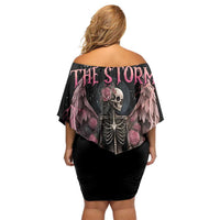 I Am The Storm Skeleton Roses Wings Family Matching Off Shoulder Short Dress and Hawaiian Shirt Skull Art - Wonder Print Shop