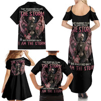 I Am The Storm Skeleton Roses Wings Family Matching Summer Maxi Dress and Hawaiian Shirt Skull Art - Wonder Print Shop