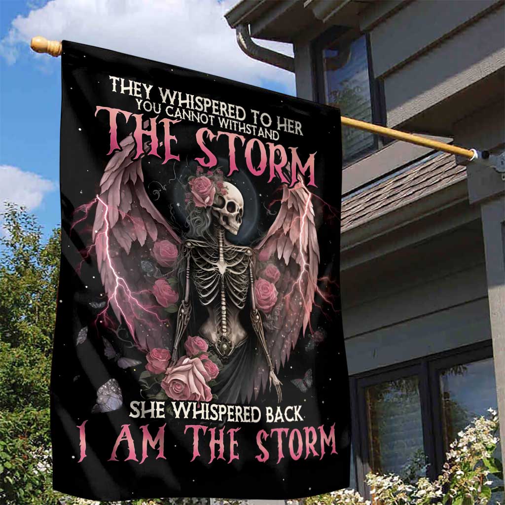 I Am The Storm Skeleton Roses Wings Garden Flag Skull Art - Wonder Print Shop