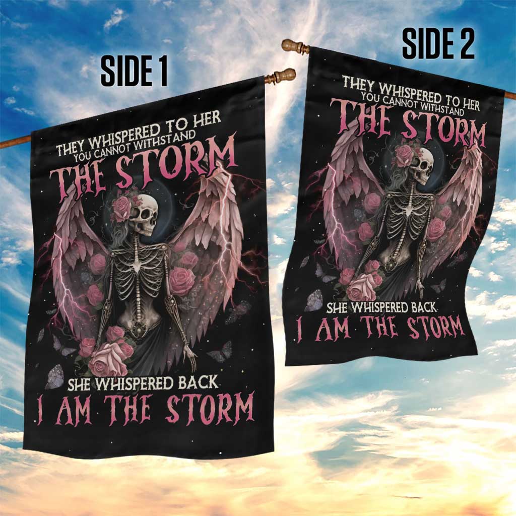 I Am The Storm Skeleton Roses Wings Garden Flag Skull Art - Wonder Print Shop