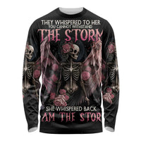 I Am The Storm Skeleton Roses Wings Long Sleeve Shirt Skull Art - Wonder Print Shop