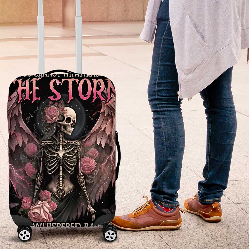I Am The Storm Skeleton Roses Wings Luggage Cover Skull Art - Wonder Print Shop