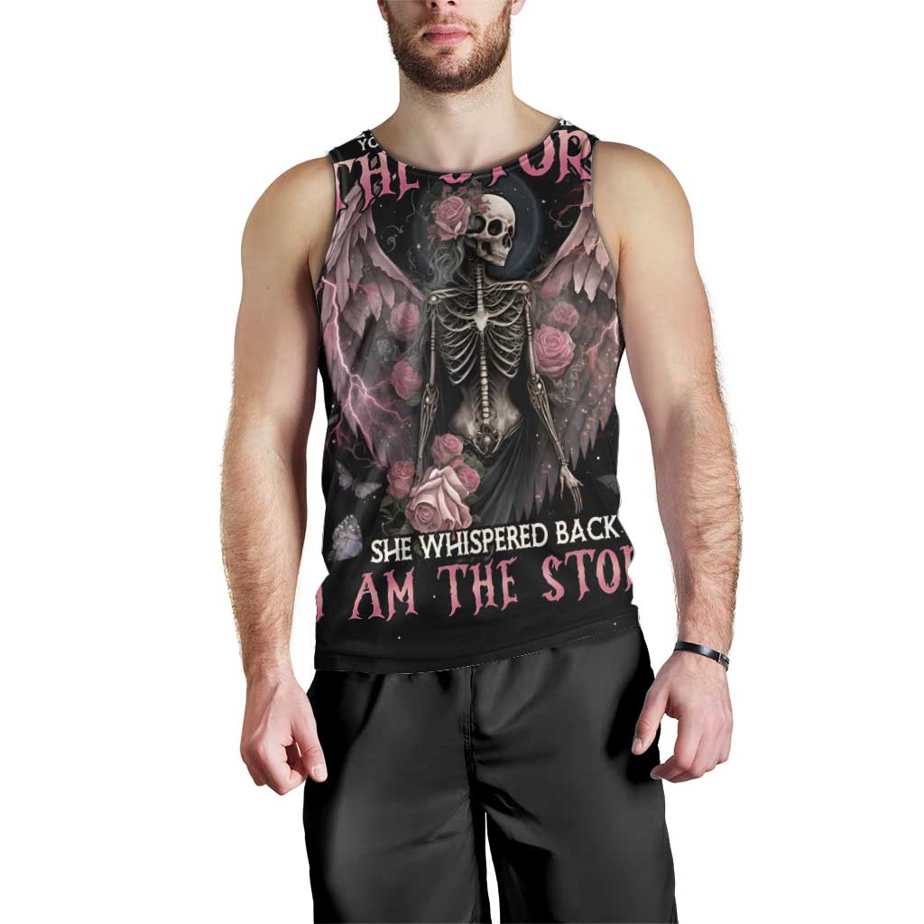 I Am The Storm Skeleton Roses Wings Men Tank Top Skull Art - Wonder Print Shop