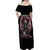 I Am The Storm Skeleton Roses Wings Off Shoulder Maxi Dress Skull Art - Wonder Print Shop