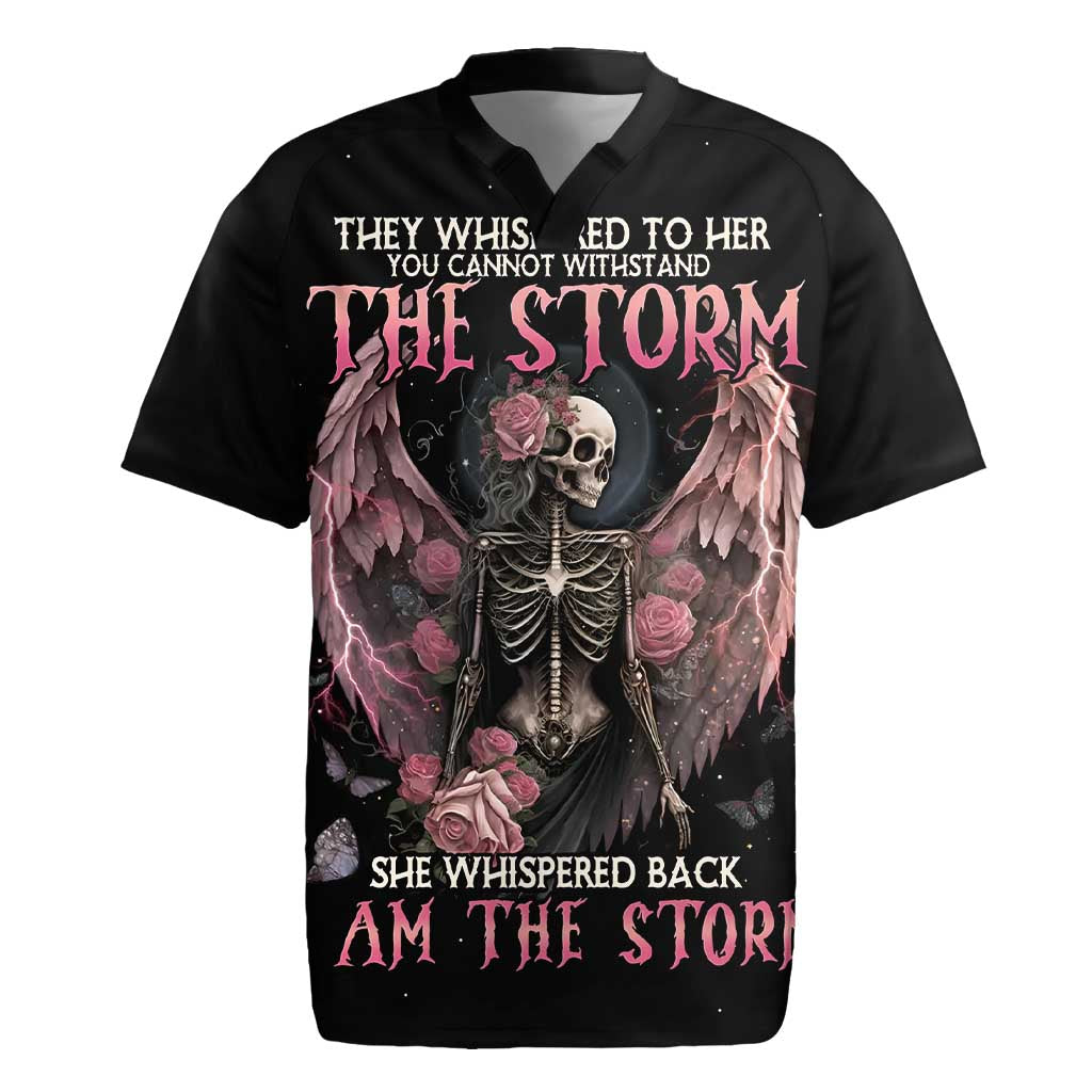 I Am The Storm Skeleton Roses Wings Rugby Jersey Skull Art - Wonder Print Shop