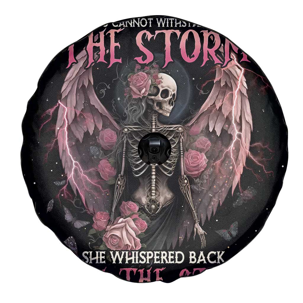 I Am The Storm Skeleton Roses Wings Spare Tire Cover Skull Art - Wonder Print Shop