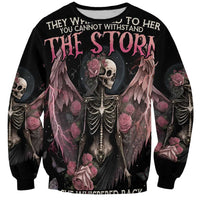 I Am The Storm Skeleton Roses Wings Sweatshirt Skull Art - Wonder Print Shop