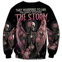 I Am The Storm Skeleton Roses Wings Sweatshirt Skull Art - Wonder Print Shop