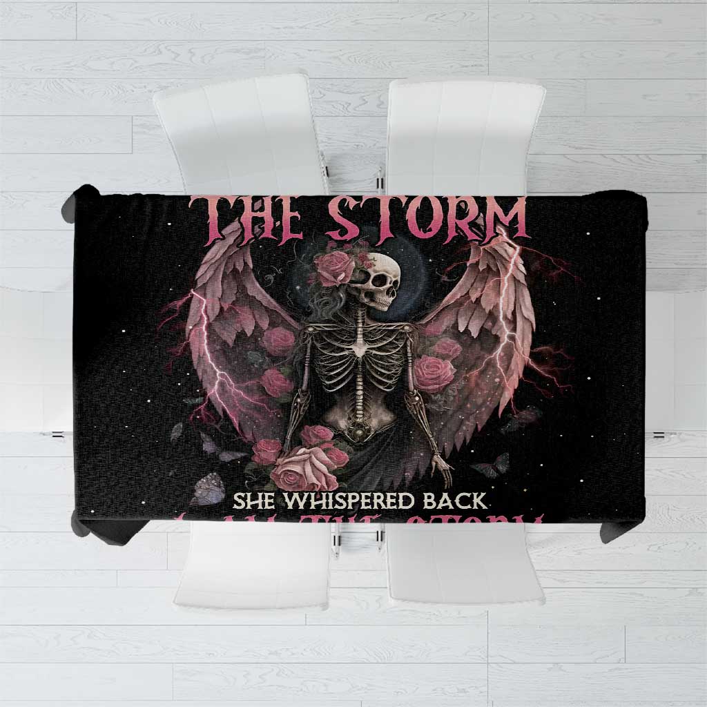 I Am The Storm Skeleton Roses Wings Tablecloth Skull Art - Wonder Print Shop