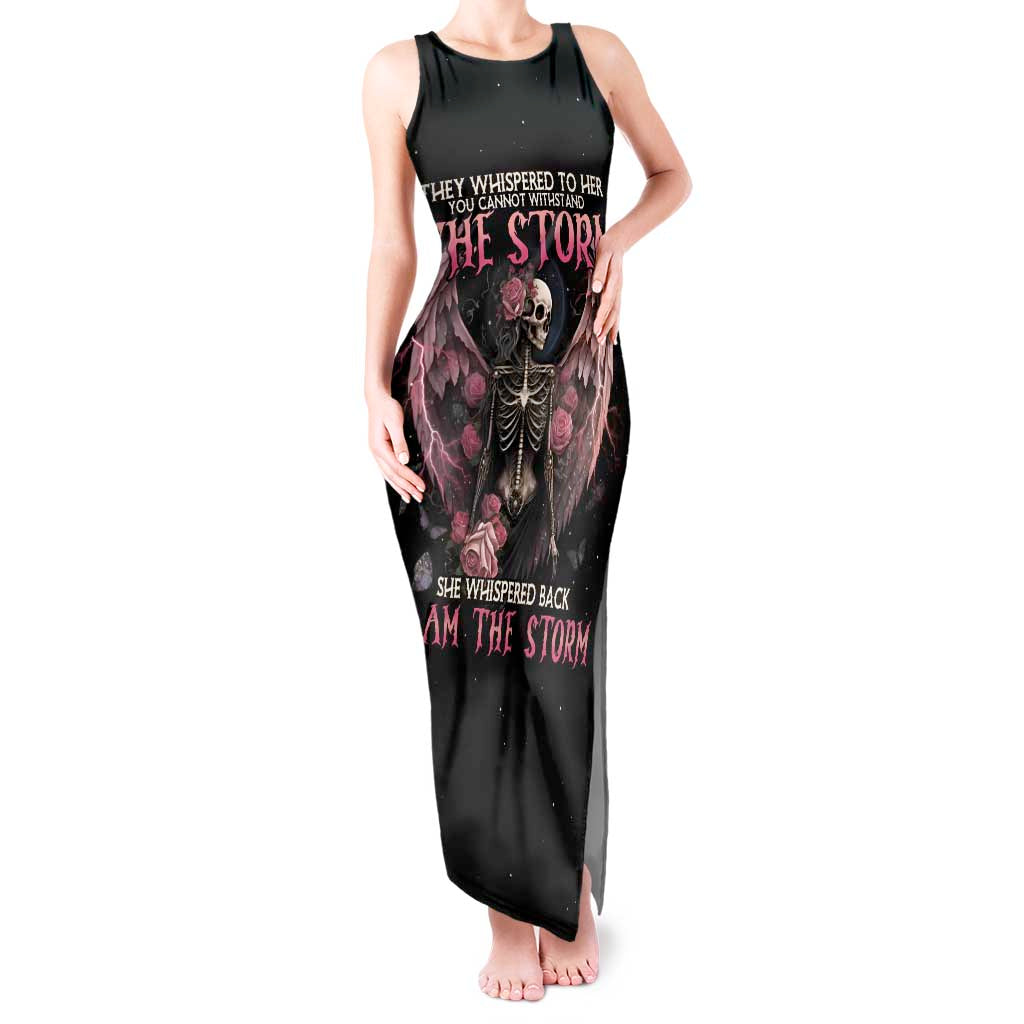 I Am The Storm Skeleton Roses Wings Tank Maxi Dress Skull Art - Wonder Print Shop