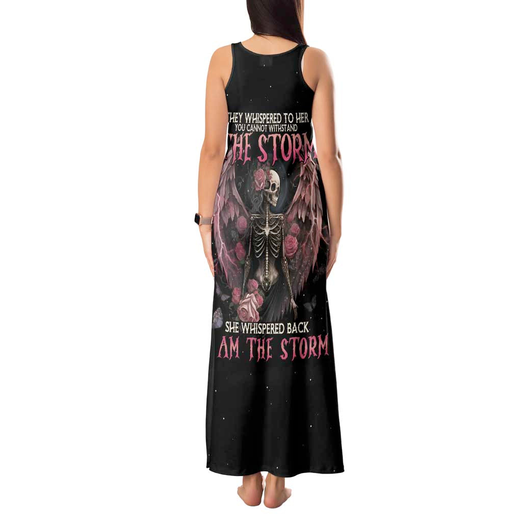 I Am The Storm Skeleton Roses Wings Tank Maxi Dress Skull Art - Wonder Print Shop