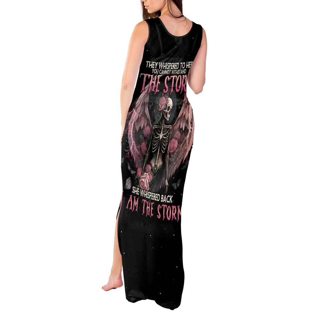 I Am The Storm Skeleton Roses Wings Tank Maxi Dress Skull Art - Wonder Print Shop