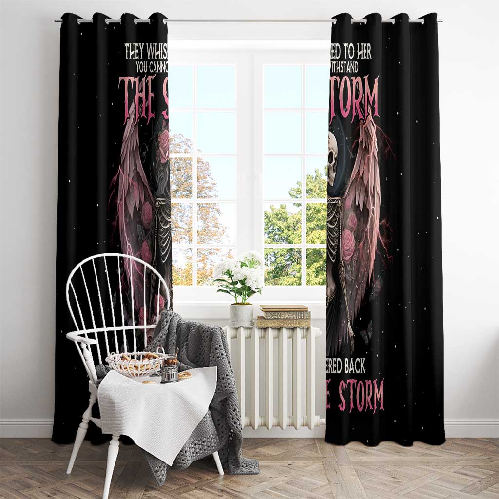 I Am The Storm Skeleton Roses Wings Window Curtain Skull Art - Wonder Print Shop