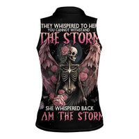 I Am The Storm Skeleton Roses Wings Women Sleeveless Polo Shirt Skull Art - Wonder Print Shop
