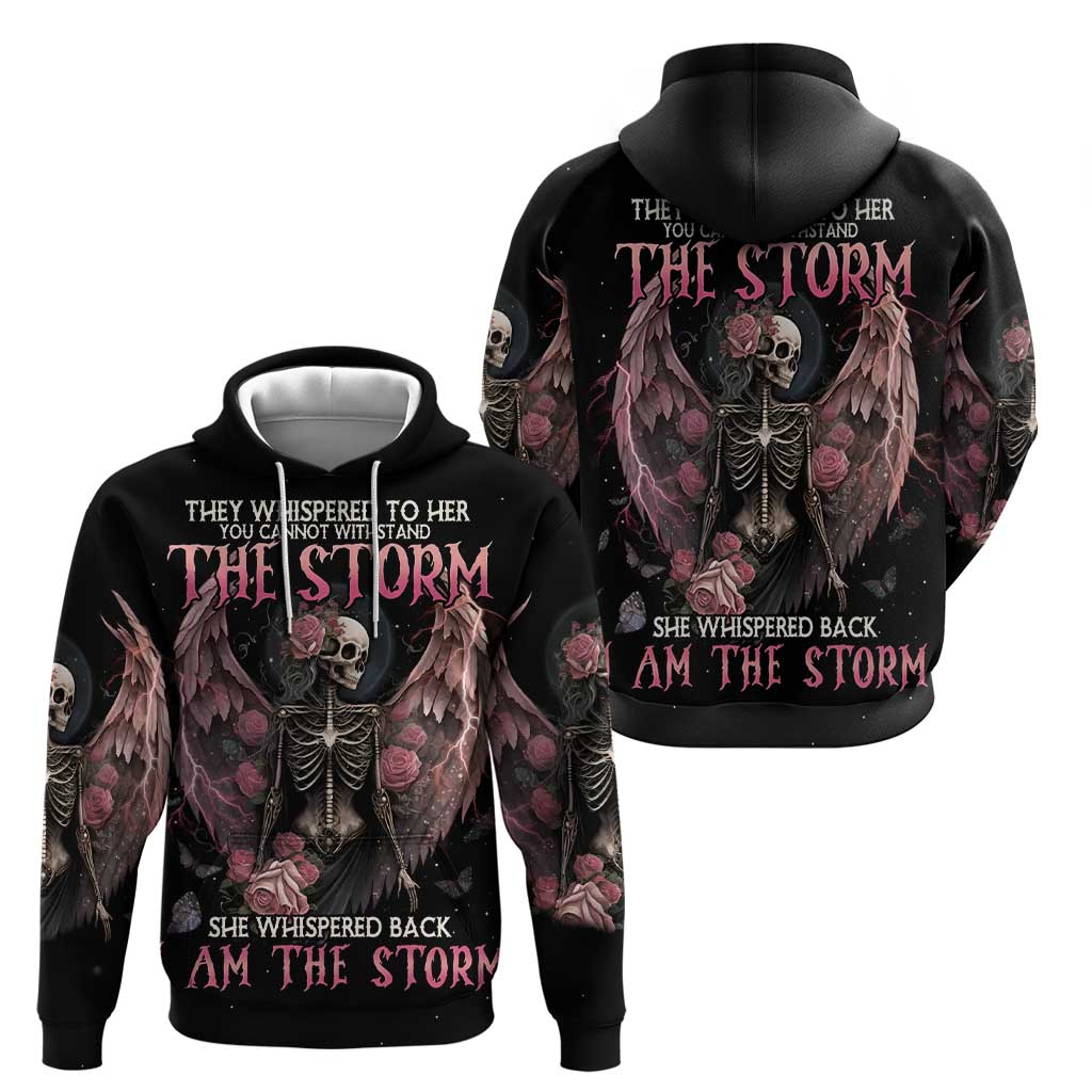 I Am The Storm Skeleton Roses Wings Zip Hoodie Skull Art - Wonder Print Shop