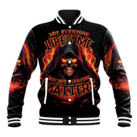 Not Everyone Likes Me Skull Reaper Baseball Jacket - Wonder Print Shop