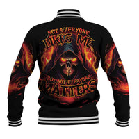 Not Everyone Likes Me Skull Reaper Baseball Jacket - Wonder Print Shop