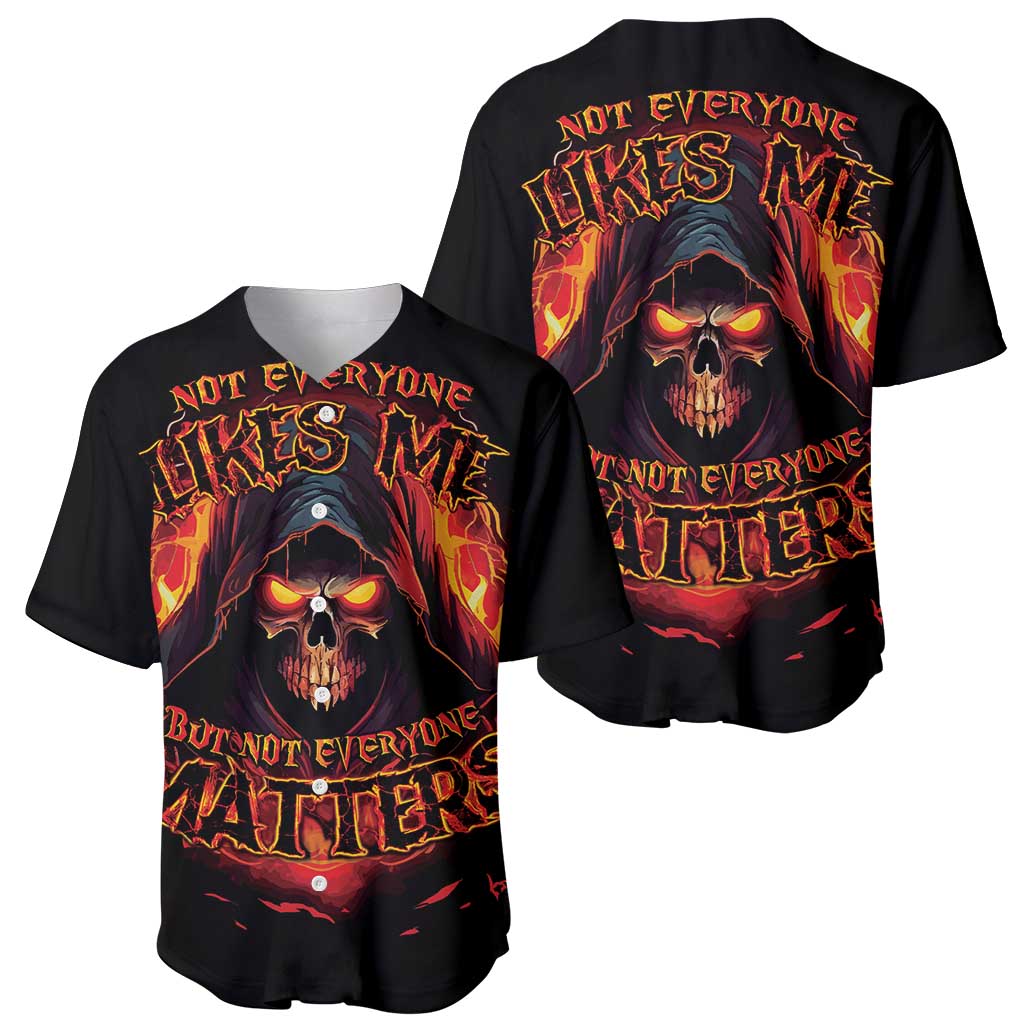 Not Everyone Likes Me Skull Reaper Baseball Jersey - Wonder Print Shop