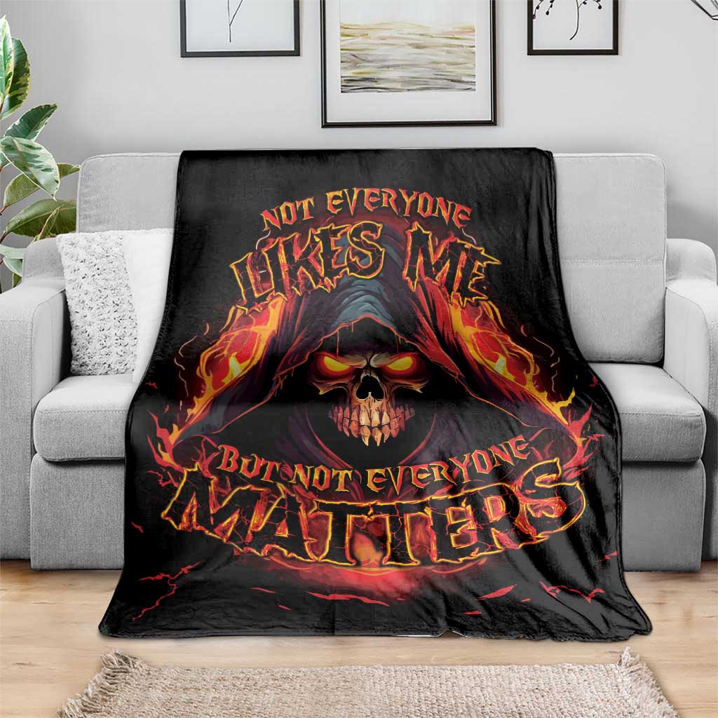 Not Everyone Likes Me Skull Reaper Blanket