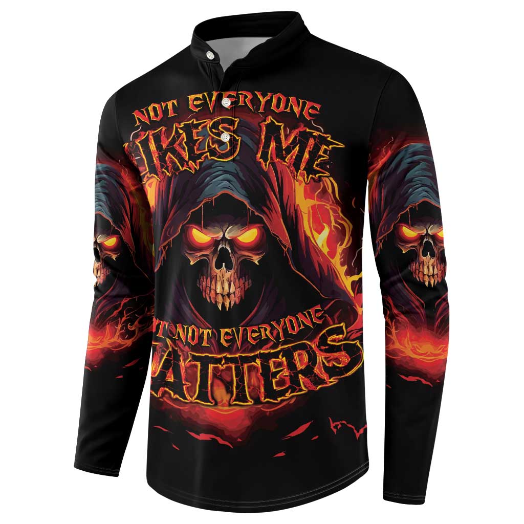Not Everyone Likes Me Skull Reaper Button Sweatshirt - Wonder Print Shop