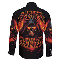 Not Everyone Likes Me Skull Reaper Family Matching Long Sleeve Bodycon Dress and Hawaiian Shirt - Wonder Print Shop
