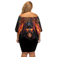 Not Everyone Likes Me Skull Reaper Family Matching Off Shoulder Short Dress and Hawaiian Shirt - Wonder Print Shop