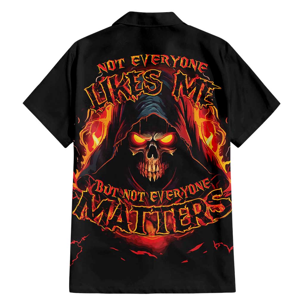 Not Everyone Likes Me Skull Reaper Family Matching Short Sleeve Bodycon Dress and Hawaiian Shirt - Wonder Print Shop