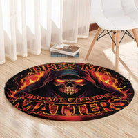 Not Everyone Likes Me Skull Reaper Round Carpet