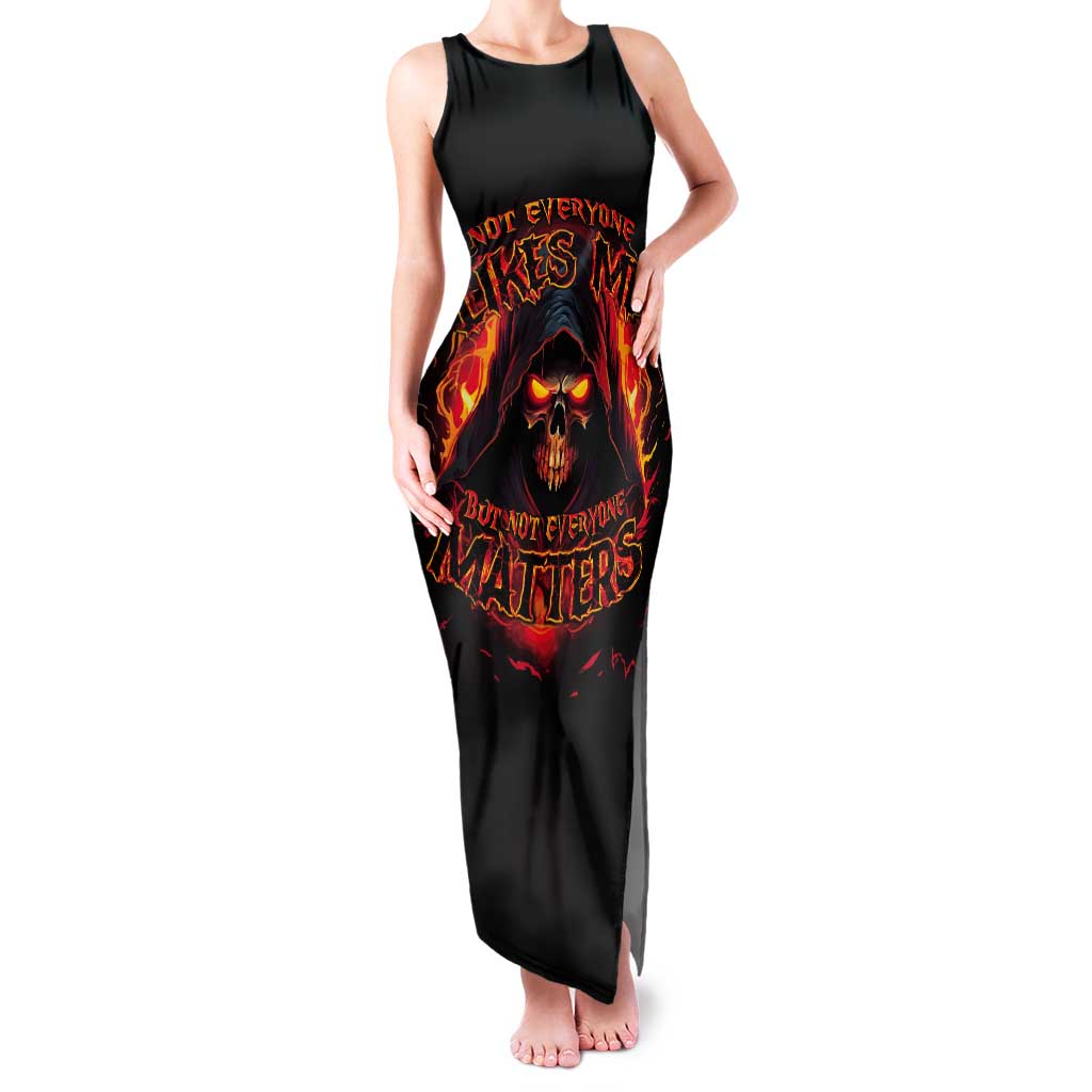 Not Everyone Likes Me Skull Reaper Tank Maxi Dress - Wonder Print Shop
